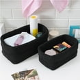 thumbnail image 3 of Yucurem Woven Cube Baskets Bins for Organizing, Set of 2 Closet Rectangle Storage Bins for Home Office Closet Toys Organizer (Black), 3 of 6
