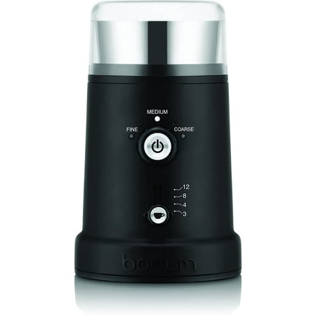 Bodum Bistro Electric Coffee Blade Grinder  Adjustable  5 Grind Settings  3 Ounces  Black