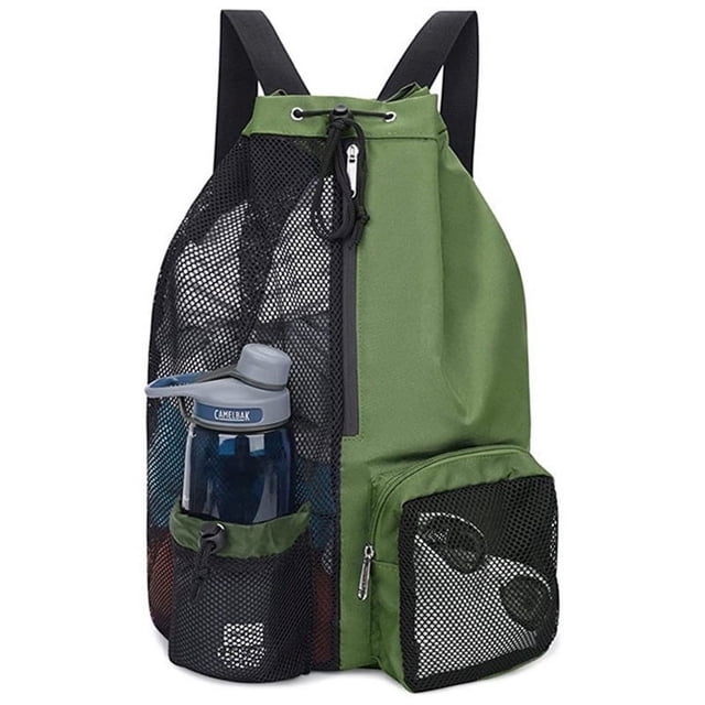 New Swimming Bag Mesh Drawstring Backpack With Wet Bag Beach Backpack, Suitable For Gym And Exercise Equipment Bag