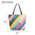 thumbnail image 5 of FORMRS Womens Canvas Tote Bag with Zipper Inner Pocket Shoulder Handbag, Color Striped, 5 of 7