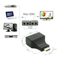 thumbnail image 4 of HDMI Male to Dual Port Female RJ45 Network Extender Adapter Black 2pcs for HDTV PC 1080P, 4 of 4