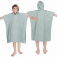 thumbnail image 3 of Superior Lyron Kids Cotton Terry Medium Weight Hooded Poncho Bath Towel, Large, Sage, 3 of 12