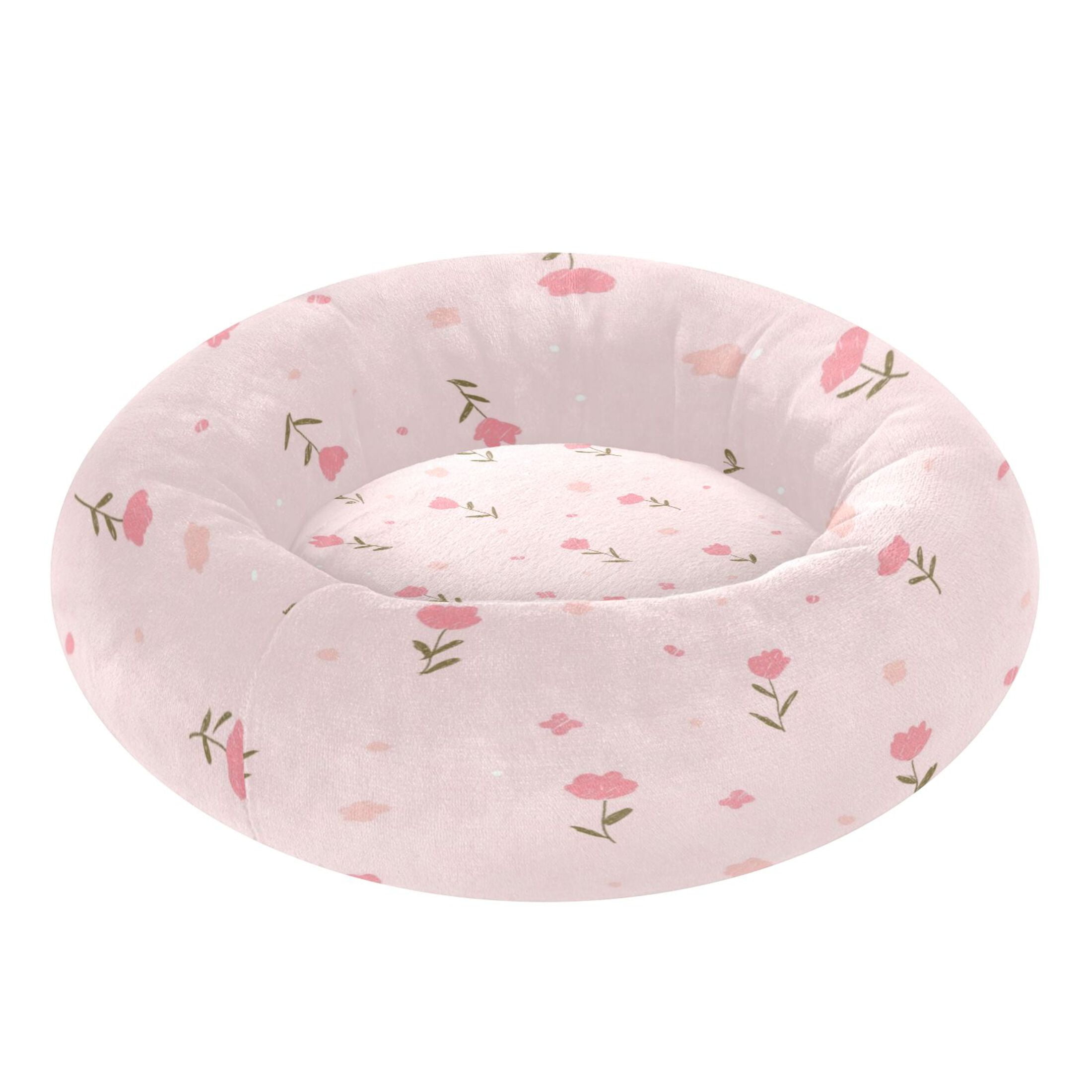 Iauyy Pet Couch Donut Cat Bed for Indoor Cats/Small Dogs Washable & Machine with Non-slip Bottom Calming Cat Furniture, The Atmosphere Of Spring (S)