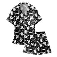 thumbnail image 4 of BOOMNY Halloween Girls 2 Peice Pajamas Sets Hallowmas Pumpkin Ghost Graphic Short Sleeve Buttons Sleepwear Tops Shorts Pjs Set for Kids Cozy Loungewear Homewear, 4 of 4