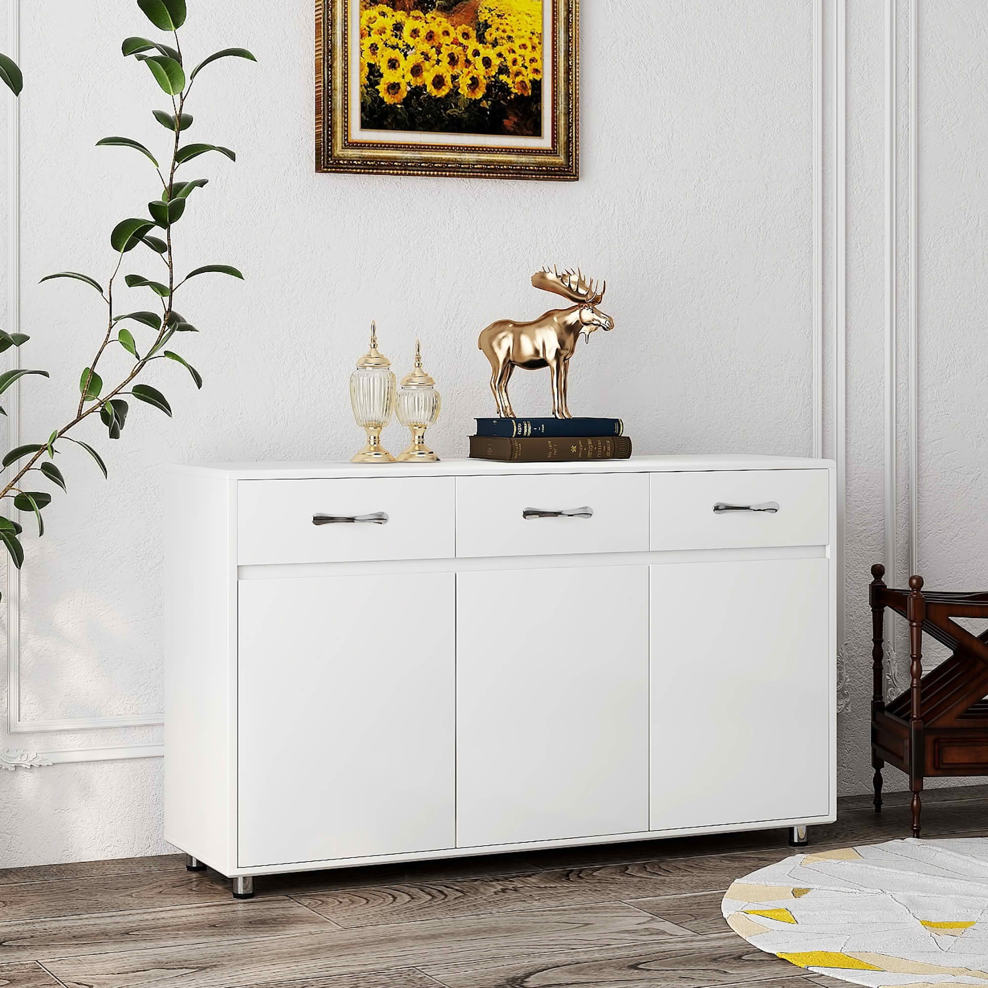 MAYEERTY Three Doors Side Table White