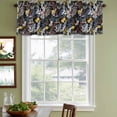 thumbnail image 4 of 2 Pack Valances for Windows, Wildflowers Blossom Window Valances for Living Room/Bedroom/Bathroom, Black Spring Garden Botanical Floral Light Filtering Kitchen Curtain Valance 42"W x18" L, 4 of 9