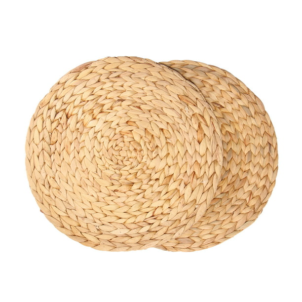 Cattail Straw Round Woven Placemats, Round Straw Table Mats