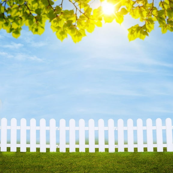 FUTUREORYY 5Pcs Landscaping Edging Fence White Plastic Picket for Decorative Garden Borders in Gardens and Courtyards