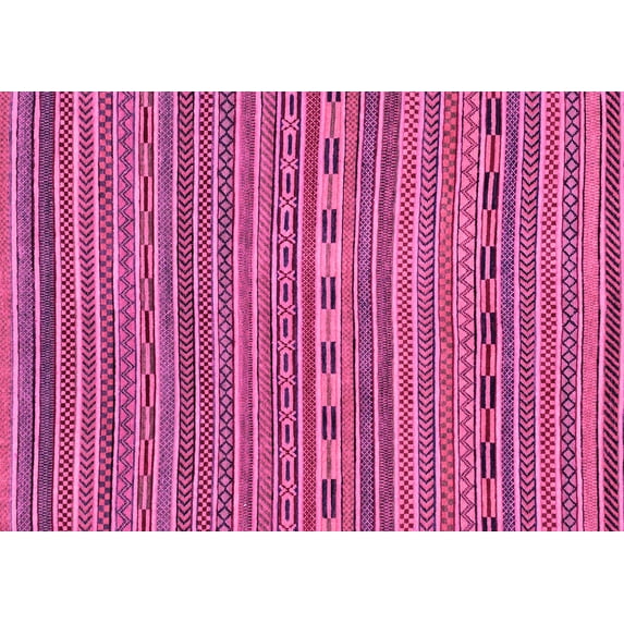 Ahgly Company Indoor Rectangle Abstract Pink Modern Area Rugs, 2' x 3'