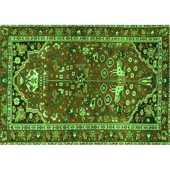 Ahgly Company Indoor Rectangle Persian Green Traditional Area Rugs, 2' x 5'