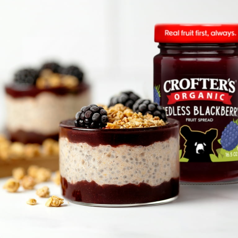 Crofter's Organic Seedless Blackberry Premium Fruit Spread, 16.5