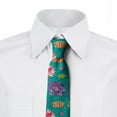 thumbnail image 2 of Floral Necktie, Oriental Garden Art Motifs, Dress Tie, 3.7", Multicolor, by Ambesonne, 2 of 3