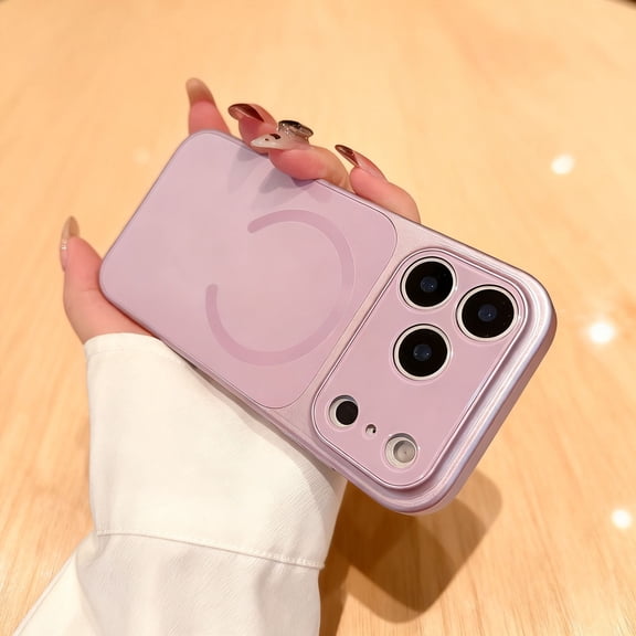 Designed For iPhone 15 Pro Max Phone Case,[Compatible with Mag-safe],[Full Camera Protection],Glossy Shockproof Ultra Slim Rugged Anti-fall Drop Protection,Durable Thin Fit Phone Case,Purple