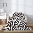 thumbnail image 3 of Zebra Skin Lines Animal Flannel Fleece Blanket Super Soft Cozy Plush Blankets Lightweight Microfiber Throw Blanket for Couch Sofa Bed, 3 of 6
