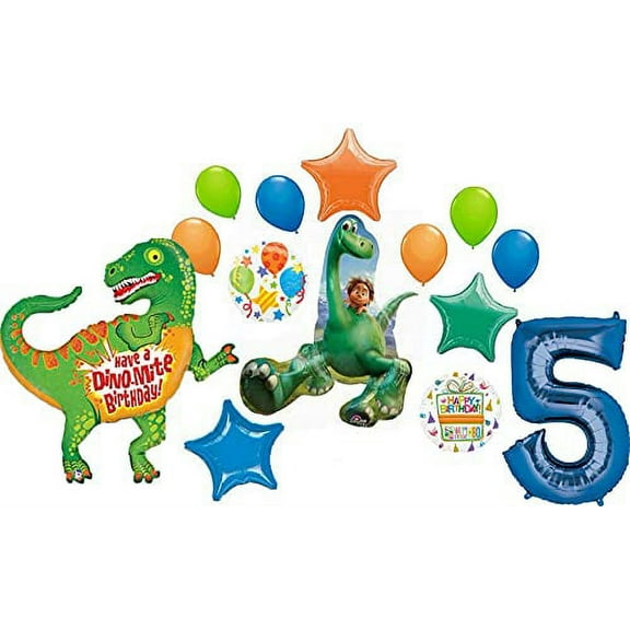 The Good Dinosaur Party Supplies 5th Birthday Spot and Arlo Balloon Bouquet Decorations