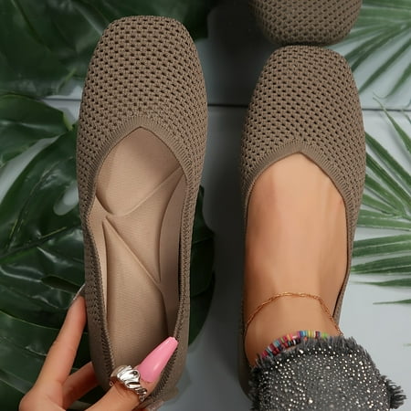 

Women s Bowknot Decor Lightweight & Comfortable Flat Shoes - Slip On Shallow Mouth Casual Shoes