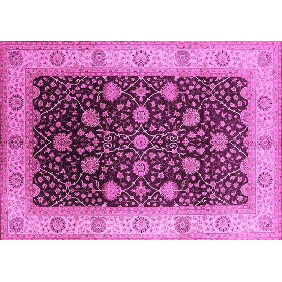 Ahgly Company Indoor Rectangle Oriental Pink Industrial Area Rugs, 6' x 9'