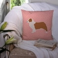 thumbnail image 3 of Australian Shepherd Dog Checkerboard Pink Fabric Decorative Pillow, 3 of 4