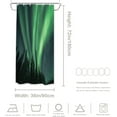 thumbnail image 5 of Hunter Green Northern Lights Decor Shower Curtain, Amazing Black Aurora Borealis Bathroom Decor Polyester Fiber Plastic Rings Quick-Drying Waterproof for Bathtubs/Bathroom, 72x36 inches, 5 of 6