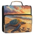 thumbnail image 3 of 3 Ring Zipper Binder with Shoulder Strap Waterproof Trapper Keeper 2 Inch D-Ring 500 Sheets Capacity Turtle Beach Sunset, 3 of 8