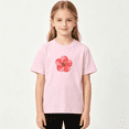 thumbnail image 2 of Hibiscus Flower Girls Graphic Tee, Classic Summer Tropical Hawaii 100% Cotton Kids Short Sleeve T-Shirt, 2 of 5