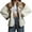 Khaki, variant on Chouyatou Women's Flannel Button Down Fleece Jacket Fall Fuzzy Plaid Blouse Crop Jacket Winter Lightweight Coats