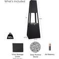 thumbnail image 3 of Real Flame Ferro 70" Metal Chiminea Fire Pit With Hidden Propane Tank in Black, 3 of 8