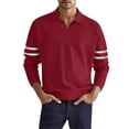 thumbnail image 1 of Gibobby Camisas polo Camisas de manga larga con cremallera para hombre Camisas de negocios informales de ajuste regular para hombres Trajes de primavera(Rojo,CH), 1 of 3