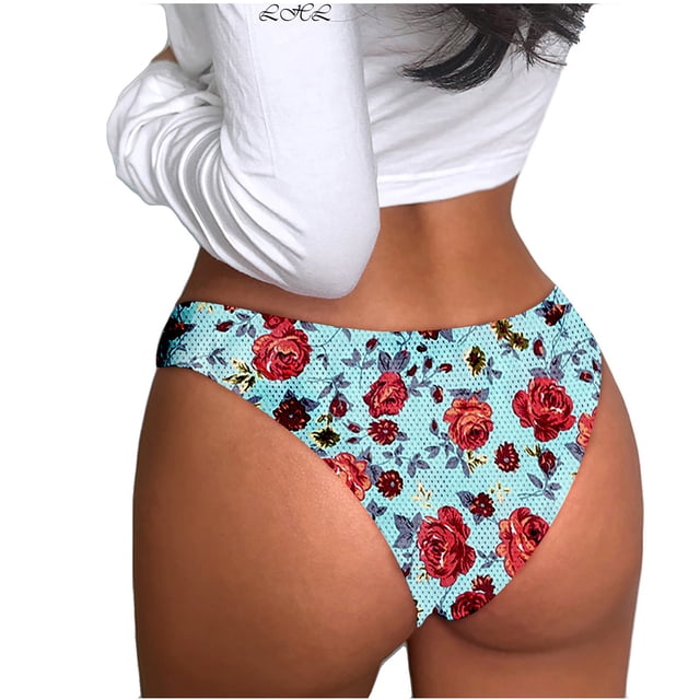 1 Pce Lingerie Aguichant Imprimée pour Femmes Tentation Culottes Taille Basse