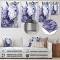 thumbnail image 4 of Designart "violet White Horse Contours Pointillism" Animals Metal Wall Art, 4 of 5