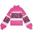 thumbnail image 3 of Vedolay Fall Sweaters Womens Cropped Striped Sweaters Oversized Long Sleeve Crew Neck Crop Tops,Hot Pink XL, 3 of 5