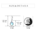thumbnail image 4 of April Daisy Moonstone Birth Flower Filigree Teardrop Drop Dangle Earrings Sterling Silver Leverback Earrings Jewelry, 4 of 6