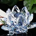 thumbnail image 4 of Lotus Flower Decor, Crystal Decor, 6cm, Light Blue Faceted Sculpting, Living Room Display, Tabletop Placement, 1 Pc, 4 of 5