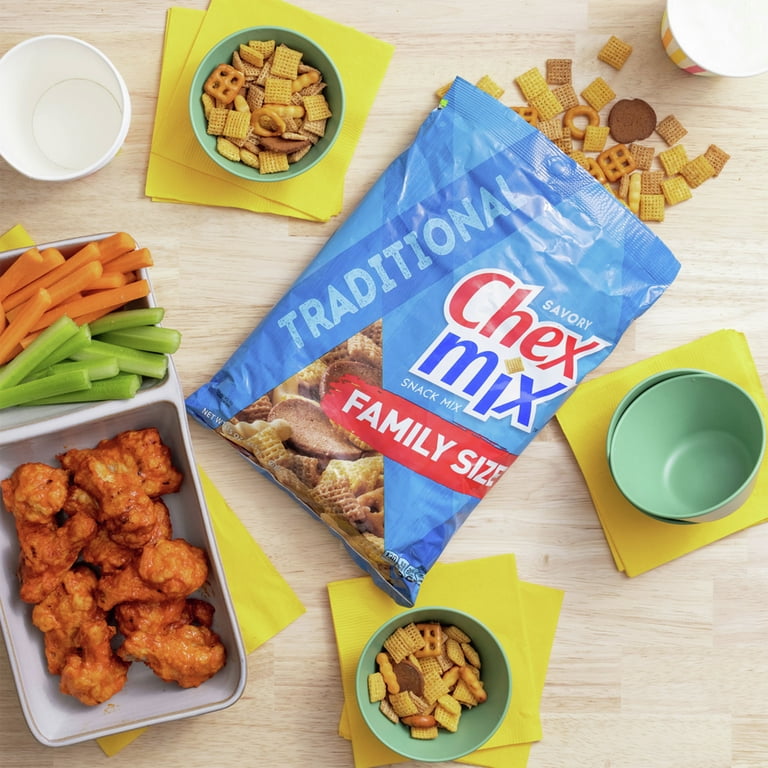 Chex Mix Traditional Savory Family Size Snack Mix & Party Chip Bag
