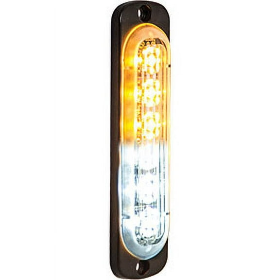 Buyers 8891912 4-3/8" Strobe Light 6 LED Amber/Clear Vertical Mount Low Profile