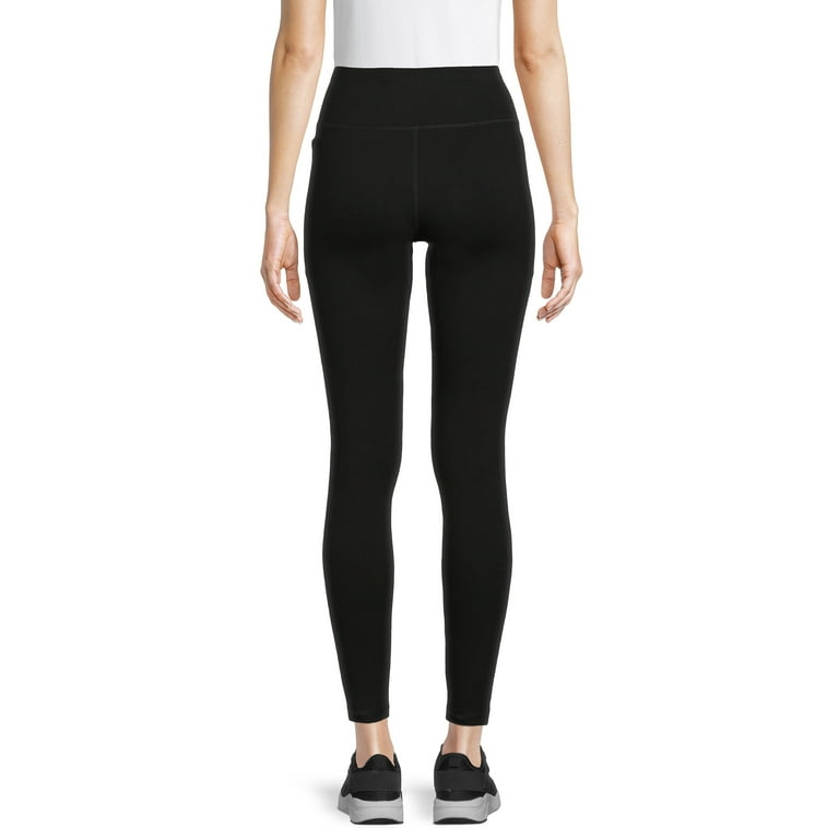 Athletic Works Women s and Women s Plus Stretch Cotton Blend Ankle Leggings with Side Pockets Walmart