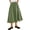 Olive, variant on High Elastic Waist Women Solid Color Long Swing Skirt with Pocket