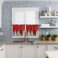 thumbnail image 6 of Christmas Winter Kitchen Curtains and Valances Set, Snowflakes Pine Tree Simple Red Rod Pocket Window Valance 18 Inch Window Curtain Panels for Living Room Bedroom Laundry, 27.5x36in, 3 Pieces, 6 of 7