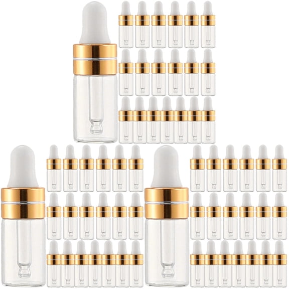 Zehuanyu 60 Pcs Dropper Bottles Empty Refillable Essential Oil Dropper Bottles Makeup Perfume Sample Container