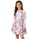 thumbnail image 1 of Vestido de manga larga con cuello redondo para niñas, vestido elástico de manga larga, corte A, estilo patinador con volantes, vestido de recital escolar, vestido de manga larga con cuello redondo par, 1 of 6