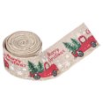 thumbnail image 1 of DIY Wrapping Ribbon, Christmas Wired Edge Ribbons 2 Colors  For Christmas Decoration Linen,Gray, 1 of 8