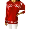 thumbnail image 5 of Musuos Women Christmas Sweaters Long Sleeve Elk Snowflake Print Knit Tops, 5 of 9