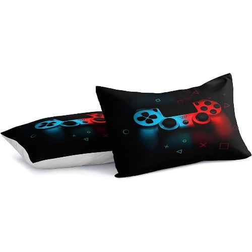 Full Size Gaming Comforter Set for Boys - Video Game Themed Bedding for Teens, Kids Room Decor with Gamepad Design, Soft All-Season Duvet Cover (Machine Washable)