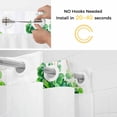 thumbnail image 2 of Spring Plant Fantasy No Hooks Shower Curtain with Snap-in Liner Watercolor Gradient Green Eucalyptus Leaf Shower Curtains for Bathroom, Waterproof, Easy Install, Washable 36"x72", 2 of 9