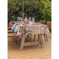 thumbnail image 2 of Outdoor Tablecloth with Umbrella Hole and Zipper, Brown Wood Snowman Christmas Rectangle Table Cloth 60x102 Inch Waterproof Tablecloth, Xmas Poinsettia Winter Gifts Picnic Table Cover for Patio, 2 of 7