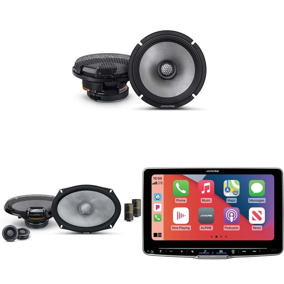 Alpine ILX-F509 Halo9 9" Multimedia Touchscreen Receiver w/ R2-S69C 6x9" Comp & R2-S65 6.5" Coaxial Bundle