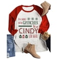thumbnail image 3 of Otoño empalme ropa de mujer de vacaciones chaqueta de mujer casual mangas tres cuartos letras navideñas GRINCHES, 3 of 4