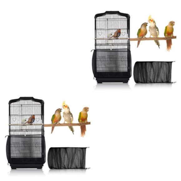 Wisewang Housse de Cage à Oiseaux Inodore et Non Pelucheuse pour un Habitat Propre et Sain 2 Ensembles