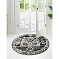 thumbnail image 3 of Unique Loom Cherokee Collection Area Rug - Boone (4' Round Fossil Gray/Black), 3 of 11