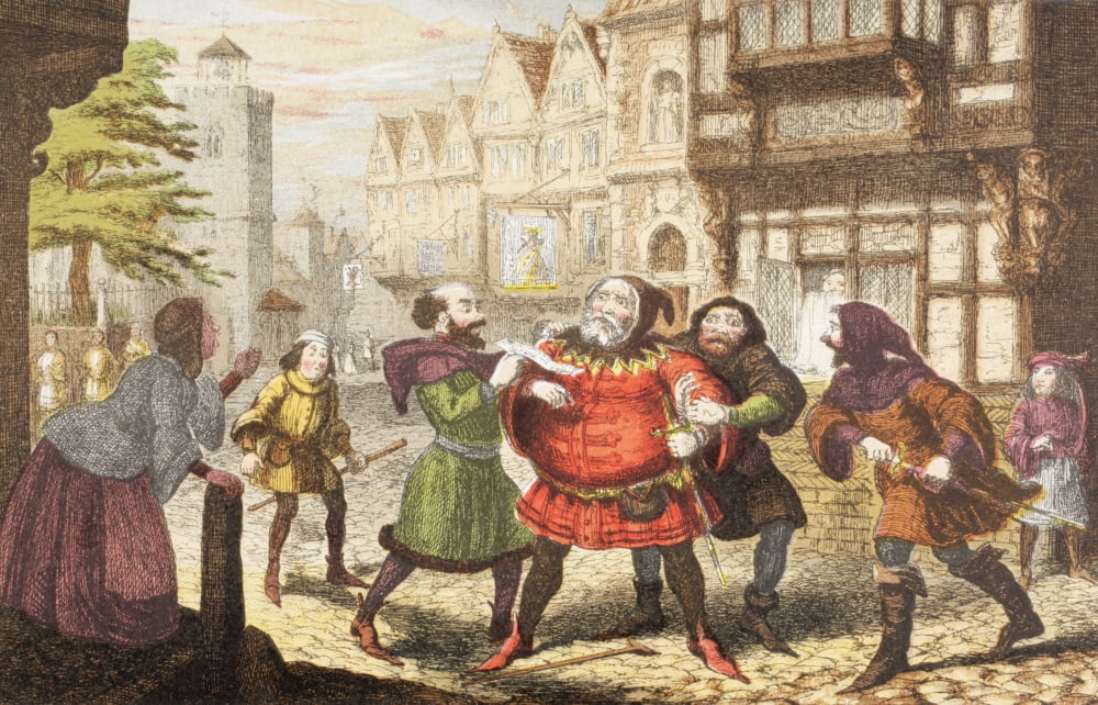 Mrs Quickly Has Sir John Falstaff Arrested In Henry Iv Part 2 By William Shakespeare Drawn And Etched By George Cruikshank From The Illustrated Library Shakspeare Published London 1890 Canvas Art - Ke